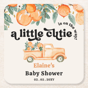 En liten kutik är på väg att Orange babyskor Underlägg Papper Kvadrat