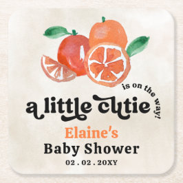 En liten kutik är på väg att Orange babyskor Underlägg Papper Kvadrat