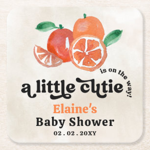 En liten kutik är på väg att Orange babyskor Underlägg Papper Kvadrat