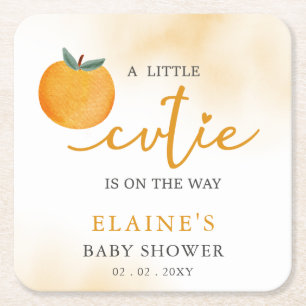 En liten kutik är på väg att Orange babyskor Underlägg Papper Kvadrat