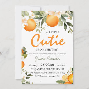 En liten kutik är på väg som babyskor av Citrus Inbjudningar