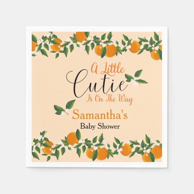 En liten kutik på Orangens babyskor Pappersservett (Framsidan)