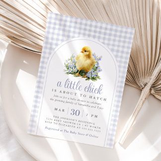 En liten kyckling vår lavendel baby shower inbjudningar