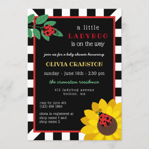 En liten ladybug Baby Shower Inbjudningar