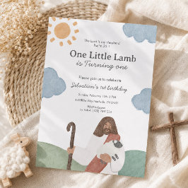 En liten lamm Psalm 23 födelsedag Inbjudningar