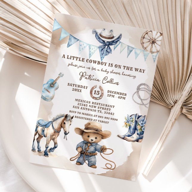 En liten Land Vild Western babystövel i  Inbjudningar (Skapare uppladdad)