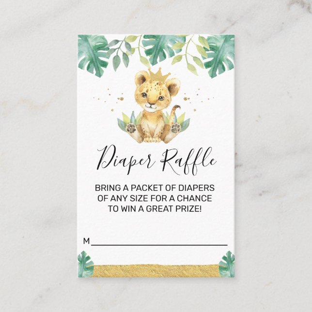 En liten Lejon babyskidbladet Krona i Kung infogas Visitkort (Framsida)