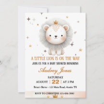 En liten lejonunge är på väg Pojke Baby Shower
