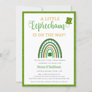 En liten Leprechaun St. Patrick Babyskare Inbjudningar