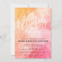 En liten liten dam-babyshower (rosa/orange)
