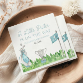 En liten, ljusblå golfbabystövel pappersservett