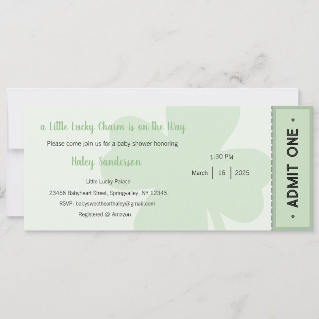 En liten lucky Charm är på vägen till inbjudan (Framsida)