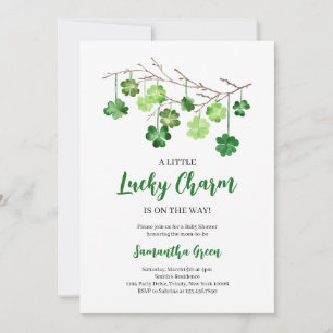 En liten lucky Charm Baby Shower Inbjudningar