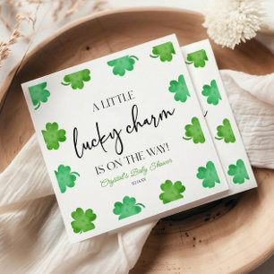 En liten lucky Charm Grönt Klöver Baby Shower Pappersservett