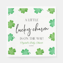 En liten lucky Charm Grönt Klöver Baby Shower Pappersservett