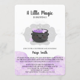 En liten magisk film blåser babyskuvret med post inbjudningar