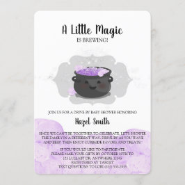 En liten magisk fläkt brinner av babyskor inbjudningar