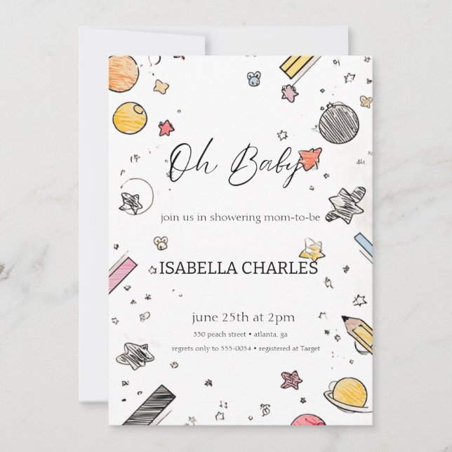 En liten man är på väg inbjudningar (Framsida)