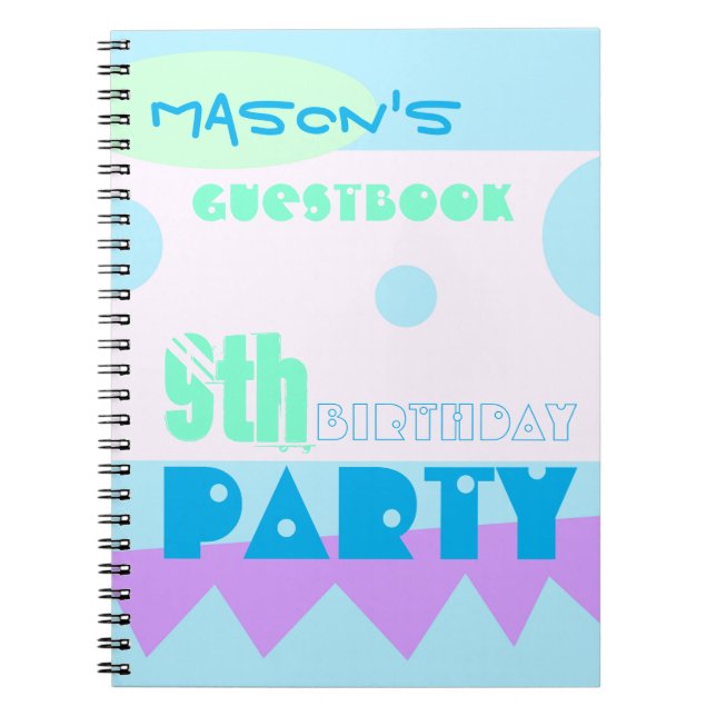 En liten måne 9:e Födelsedagsfesten Guestbook Anteckningsbok Med Spiral (Framsidan)
