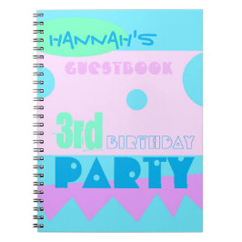En liten monster 3:e födelsedagen Party Guestbook Anteckningsbok Med Spiral