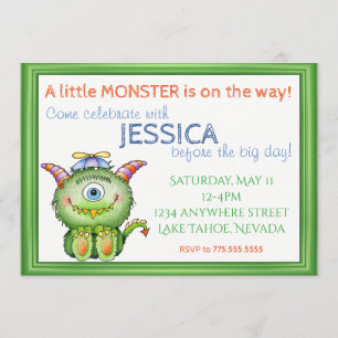 En liten Monster Baby Shower Inbjudningar