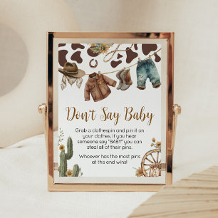 En liten nattpojke, babyskor, säg inte Baby Poster