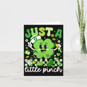 En liten nch Shamrock Sjuksköterska St Patricks Da Kort