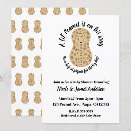 En liten nöt söt infallsrik kösunisex baby shower inbjudningar