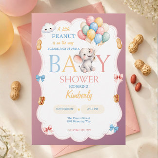 En liten nöt söt könsneutral baby shower inbjudningar
