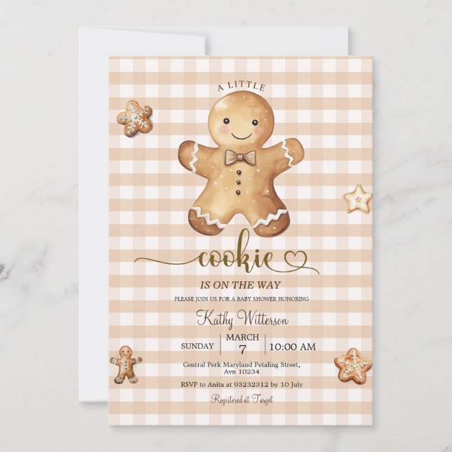 En liten nybörjare, Winter Gingertea Baby Shower Inbjudningar (Framsida)