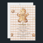 En liten nybörjare, Winter Gingertea Baby Shower Inbjudningar<br><div class="desc">EDITABLE A Little Cookie Winter Gingertea Baby Shower-inbjudan Elegant Brown Gingham Gingertea Star Cookies Baby Shower Party Inbjudan</div>
