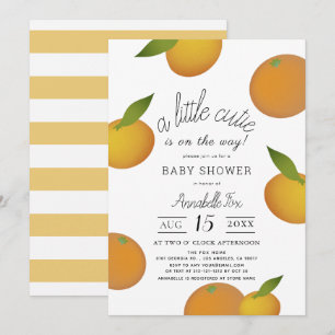 En liten Orange av citrusfrukter, babyskor Inbjudningar