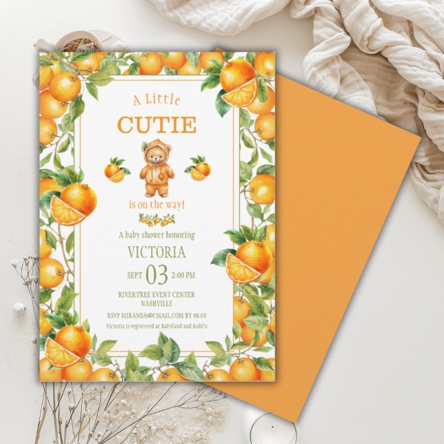 En liten Orange av Cutie-babyskor Inbjudningar (Skapare uppladdad)