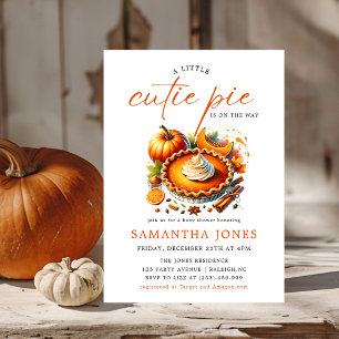 En liten Paj Pumpkin Fall Baby Shower-Orange Inbjudningar
