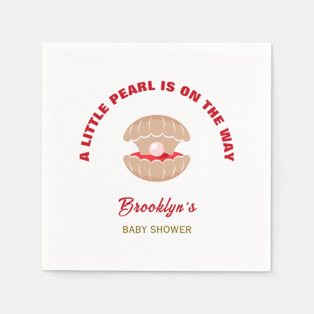 En liten pärla är på väg pappersservett (Framsidan)