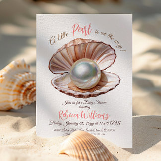 En liten pärla under Sea Girl Baby Shower Inbjudningar