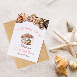 En liten pärla under Sea Girl Baby Shower Tack Kort
