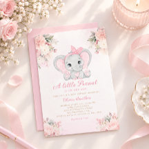 En liten peanut blomster elefant flicka baby showe
