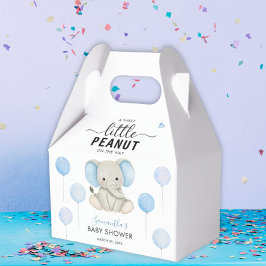 En liten peanut Blue Greenery Elephant Baby Shower Presentaskar