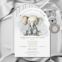 En liten peanut Elephant Blue Arch Baby Shower