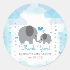 En liten peanut Elephant Boy Shower Runt Klistermärke