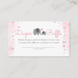 En liten peanut Elephant Girl Diaper Raffle Tilläggskort