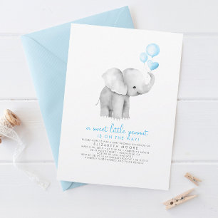 En liten peanut Sweet Baby Elephant Baby Shower Inbjudningar
