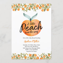 En liten persika är på väg att duscha barn inbjudningar