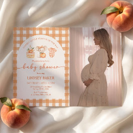 En liten persika baby shower inbjudan foto