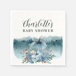 En liten pipa är på väg att bli en blå babyskugga pappersservett