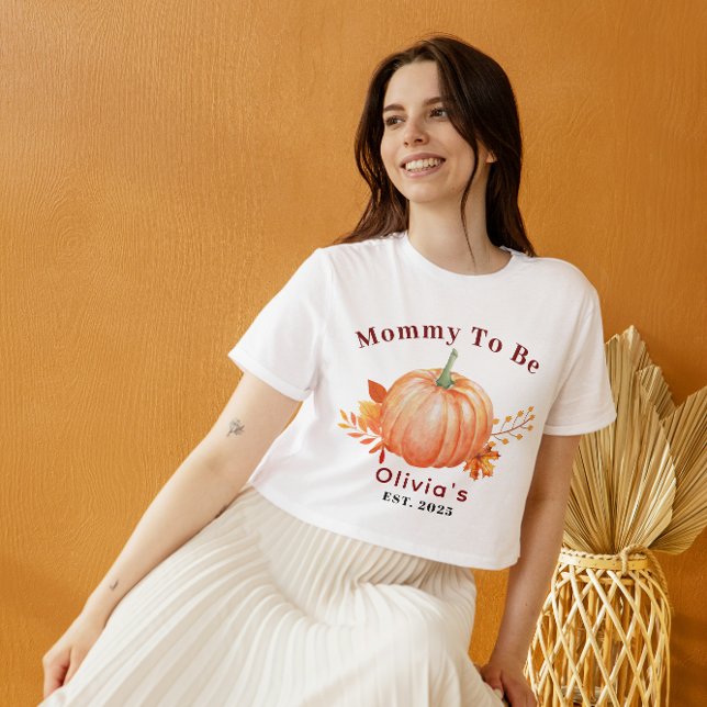 En liten pipa är på väg att falla Mamma T Shirt (a Little Pumpkin Is on The Way Fall Baby Shower mommy to be gifts ideas)
