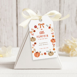 En liten pipa är på väg att välkomnas av babyskor presentetikett