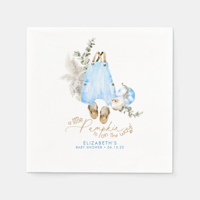 En liten pipa är på väg - en liten babyskugga pappersservett (Framsidan)