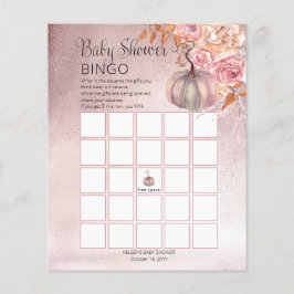 En liten pipa blåser Rosa Baby Bingo Card